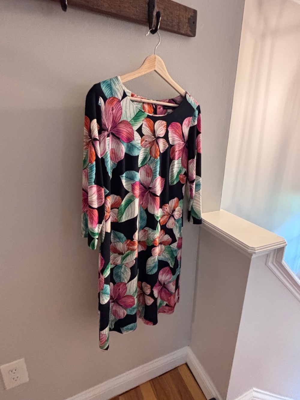 Tommy Hilfiger Navy Dress with Pink, Teal & Orange Floral Print